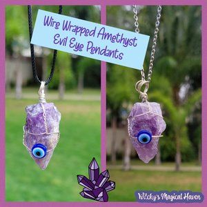 Amethyst Evil Eye Pendant